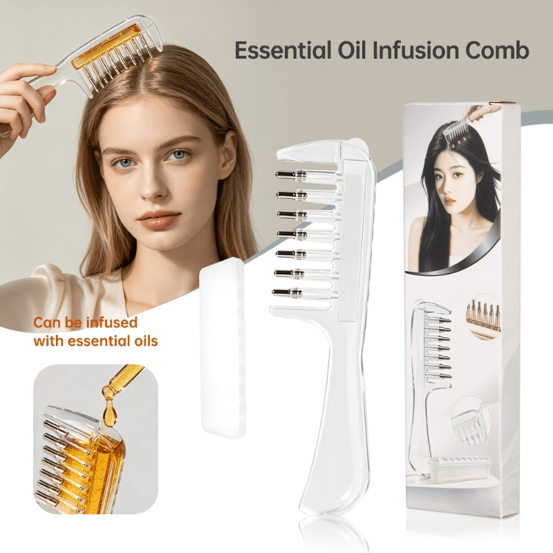 Hair Care Tonic - مشط شعر شفاف لتطبيق الزيوت العطرية،