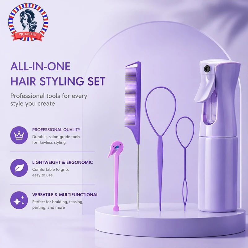 Hair Care Guide - 4/5/6 قطعة مجموعة فرشاة شعر تصفيف