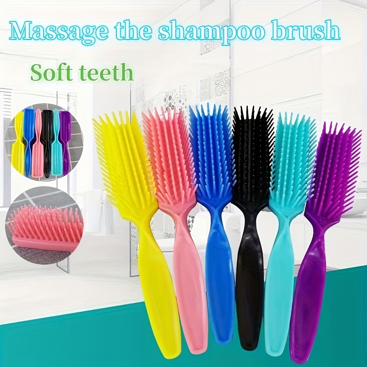 Hair Care For Curly Dry Hair - 6 قطع من أمشاط التدليك متعددة