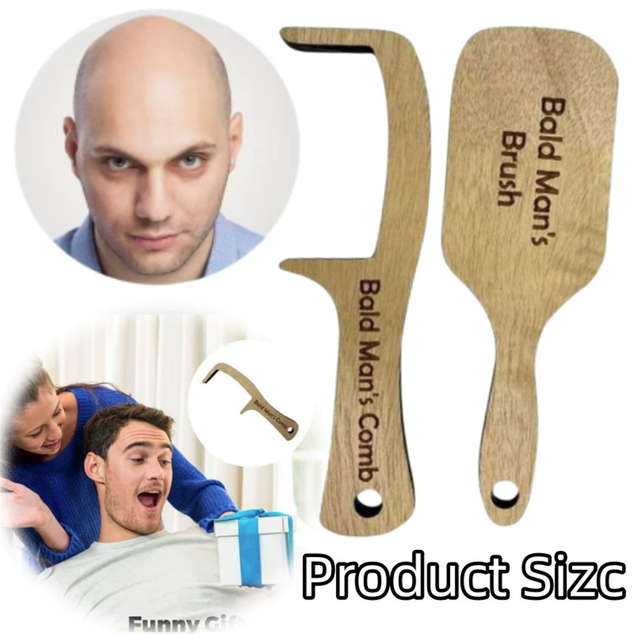 Hair Care Gift - مشط خشبي للرجال الصلعاء، هدية مضحكة،