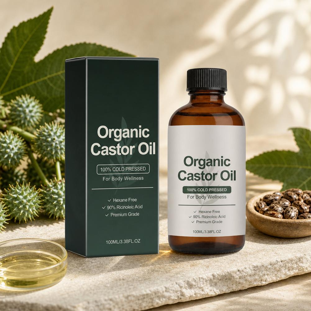 Castor Oil Cold Press - زيت الخروع العضوي للجسم، مرطب، خفيف