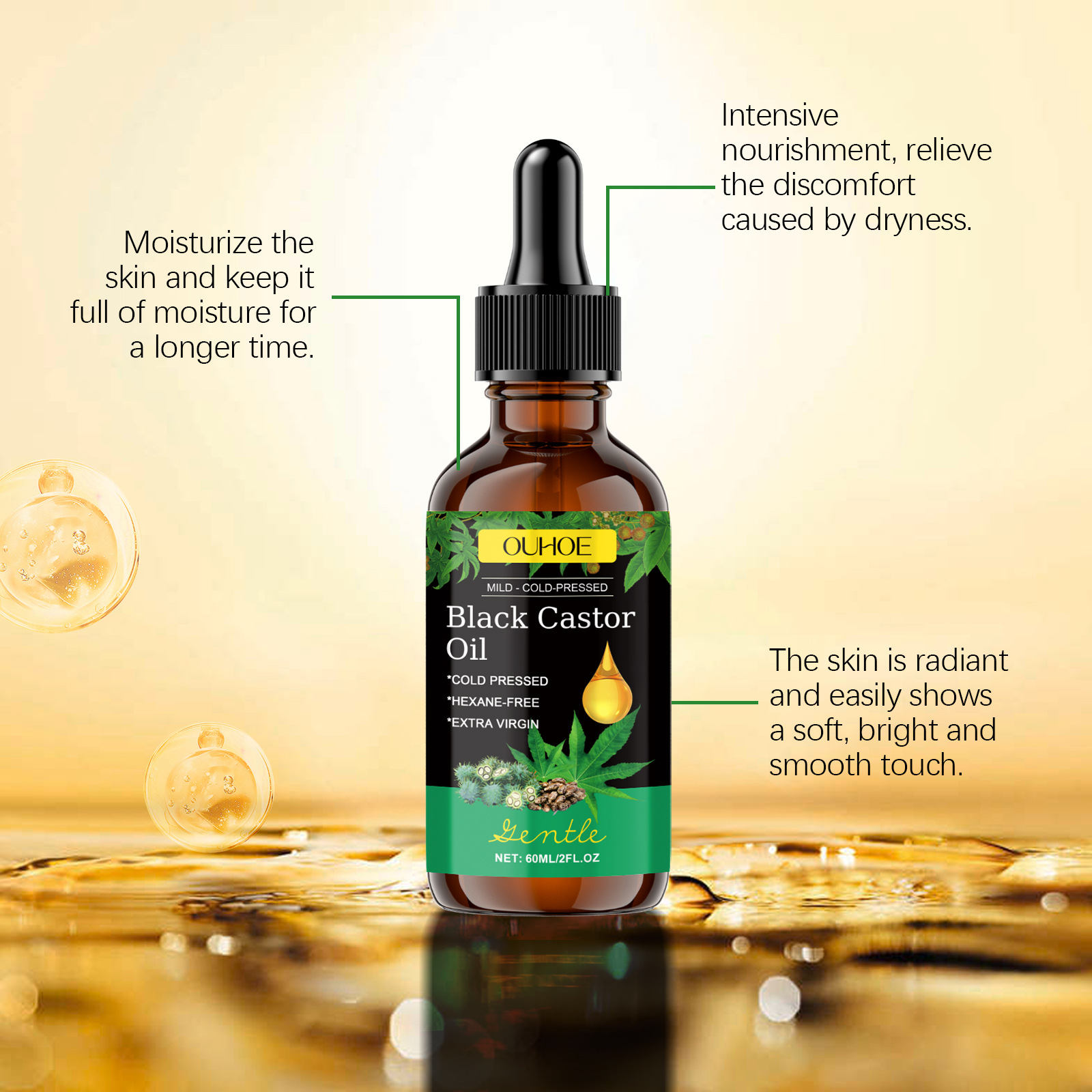زيت الخروع الأسود المضغوط على  - مراجعة Castor Oil Cold Press وسعره