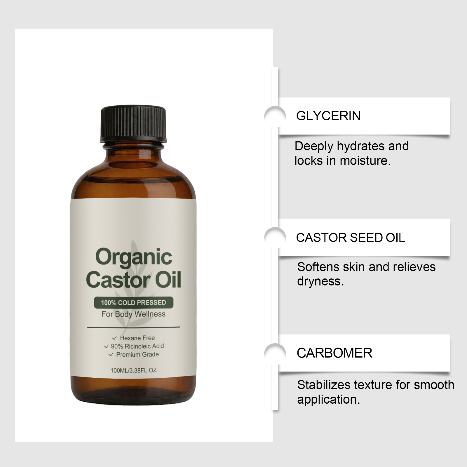 زيت الخروع العضوي المعصور على  - مراجعة Castor Oil Cold Press وسعره